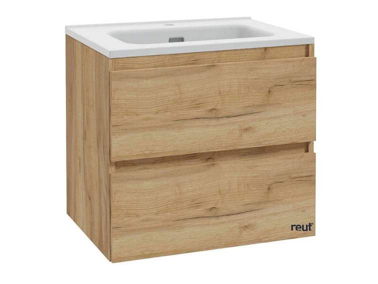 kielle Nefia Skrinka vrátane umývadla, 60x55x46 cm, 2 zásuvky, zlatý dub 50027S621