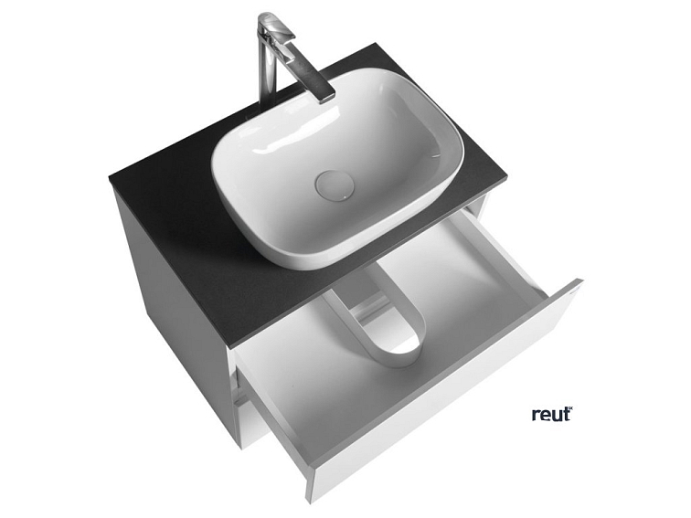 Aqualine ALTAIR II ALTAIR skrinka s doskou 68 cm, biela/antracit bridlica AI270-03