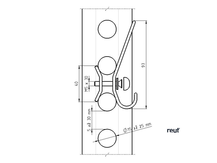 Aqualine Háčik na vykurovacie teleso, biela 2602S