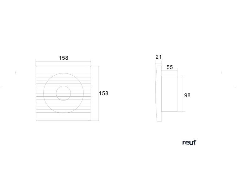 Aqualine Kúpeľňový ventilátor, 230V/50Hz, 100mm, biela FBS300