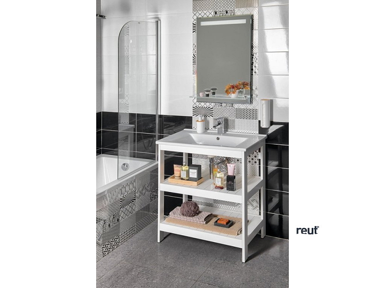 Aqualine ETIDE policová umyvadlová skříňka 71,5x86x44 cm, matná biela ET720