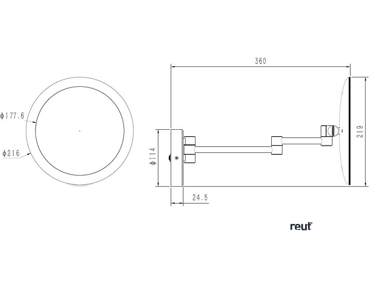 kielle Idolio Kozmetické nástenné zrkadlo s LED osvetlením, matná čierna 50324024