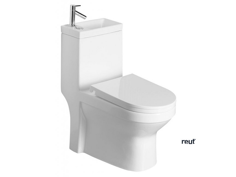 Aqualine HYGIE WC kombi s umývadielkom, zadný/spodný odpad, biela PB104W