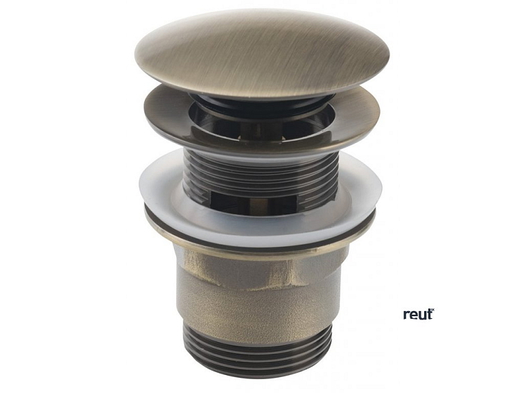 Aqualine Umývadlová výpust 5/4", click-clack, veľká zátka, 30-45mm, tmavý bronz TF7001A