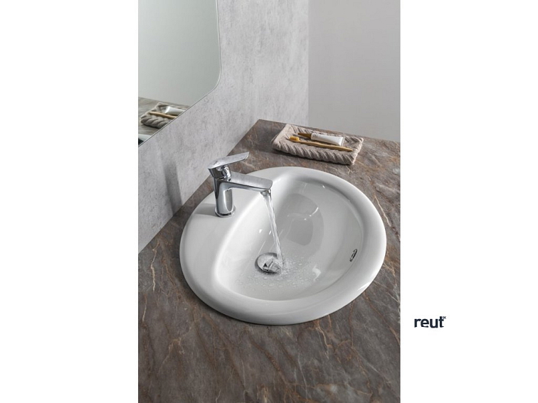 Aqualine Keramické umývadlo zápustné 52x45cm, biela 55227