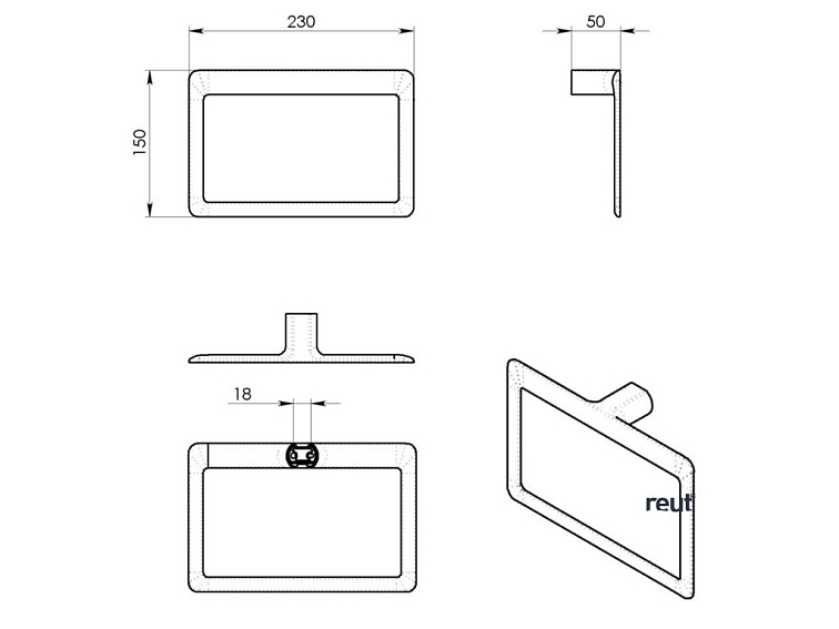 Gedy PIRENEI držiak uterákov, čierna matná PI7014