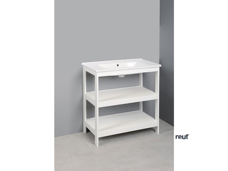 Aqualine ETIDE policová umyvadlová skříňka 81,5x86x44 cm, matná biela ET830