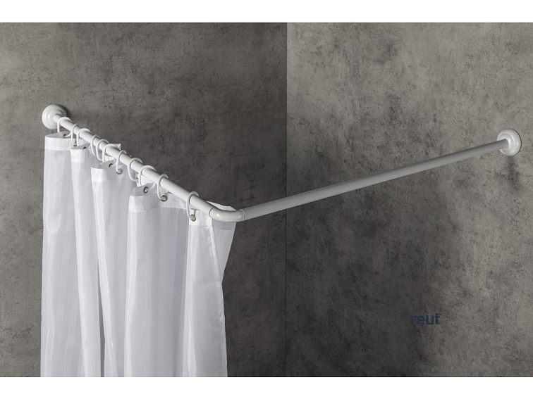 Aqualine Závesová tyč rohová 90x90cm, hliník, biela AC9090