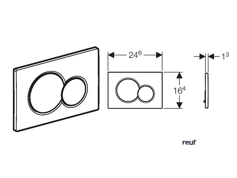 Aqualine Závesné WC Nera s podomietkovou nádržkou a tlačidlom Geberit, biela WC-SADA-17