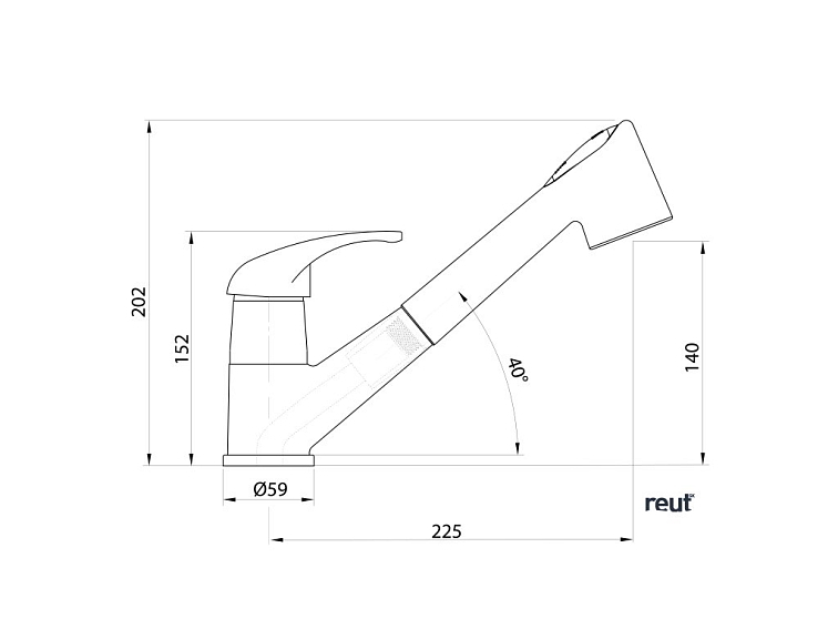 Aqualine Stojánkova drezová batéria s výsuvnou sprškou, chróm 1107-74