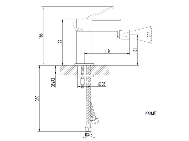 kielle Arkas I Bidetová batéria, chróm 10411100