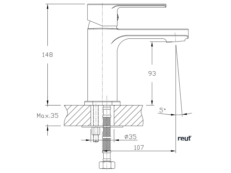 Aqualine FACTOR stojánkova umývadlová batéria, chróm FC103