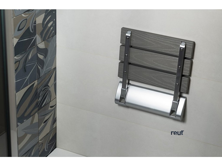Aqualine RAVO sklopné sprchové sedátko 32x32,5cm, WPC, šedá AE236GR