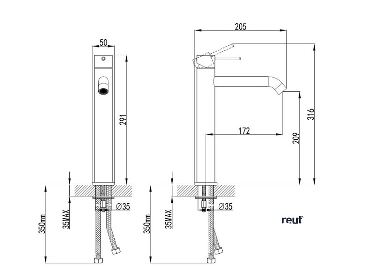kielle Oudee Umývadlová batéria pre umývadlovú misu, chróm 10115110