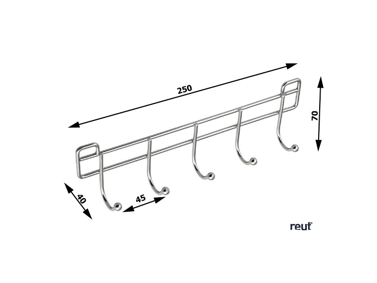 Aqualine Chrom LINE 5 háčik, chrómový 37055