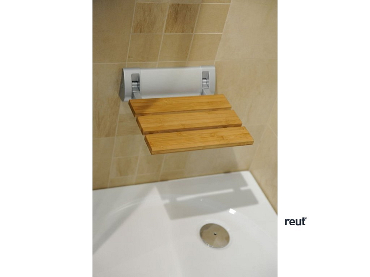 Aqualine RAVO Sklopné sprchové sedátko 32x32,5cm, bambus AE236