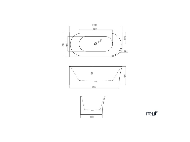 kielle Idolio Voľne stojaca rohová vaňa 170x80 cm, ľavá, biela 1122453L0