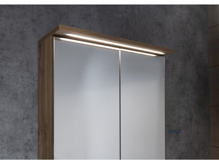 Aqualine KAWA STRIP Galérka s LED osvetlením 60x70x22cm, dub emporio WGL36S