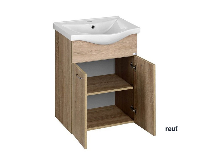 Aqualine KERAMIA FRESH umývadlová skrinka 51,1x74x34cm, dub platin 50058