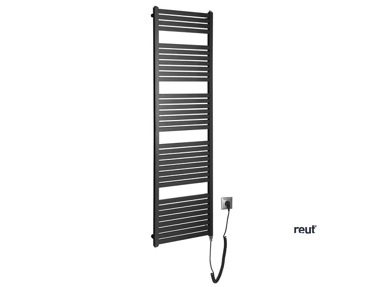 Aqualine TONDI-E elektrické vykurovacie teleso, rovné, 450x1690 mm, 600 W, čierna mat DE446T