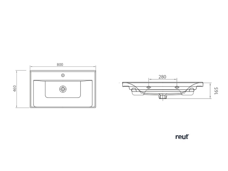 Aqualine SAVA 80 keramické umývadlo nábytkové 80x46cm, biela 2080