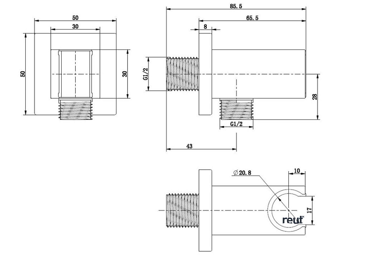 kielle Príslušenstvo Nástenné kolienko s držiakom, matná čierna 20901014