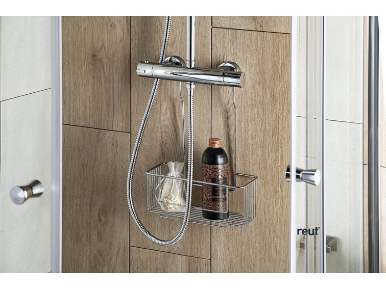 Aqualine CHROM LINE polica do sprchy závesná, na batériu, chróm 37006