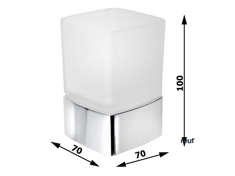 Gedy LOUNGE pohár na postavenie, mliečne sklo, čierny mat 549814