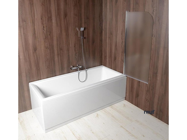 Aqualine VILMA vaňová zástena 600x1400 mm, chrom, pravá, matné sklo AQ6018P