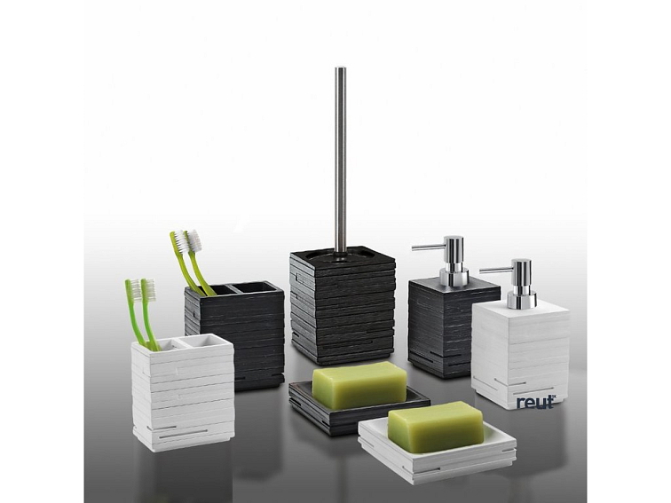 Gedy QUADROTTO držiak kefiek na postavenie, čierna QU9814