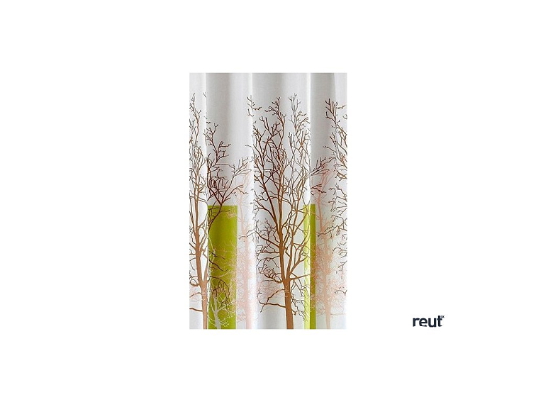 Aqualine Sprchový záves 180x180cm, polyester, biela/zelená, strom ZP009/180