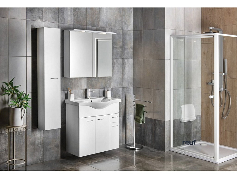 Aqualine KERAMIA FRESH umývadlová skrinka 74,5x74x34,7cm, biela 50082A