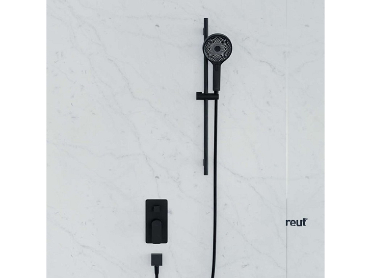 kielle Vega Sprchový set s batériou pod omietku, na 2 spotrebiče, s príslušenstvom a telesom, matná čierna 20618SP24