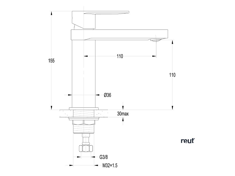 Aqualine DAPHNE stojánkova umývadlová batéria, chróm DH201