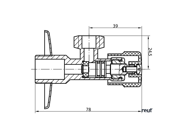 Aqualine MULTITURN rohový ventil 1/2"x3/8“, pár, chróm 5316