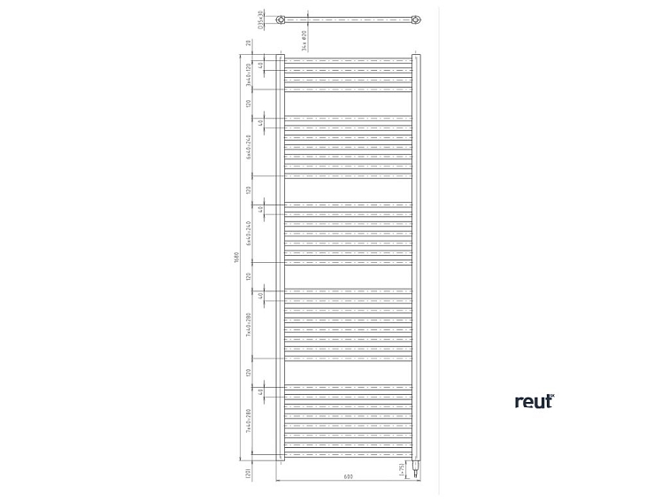 Aqualine DIRECT-E & ORBIT-E DIRECT-E elektrické vykurovacie teleso, rovné, 600x1680 mm, 800 W, čierna ILE66TB