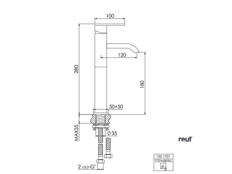 Steinberg 135 Umývadlová batéria, chróm 1 351 701