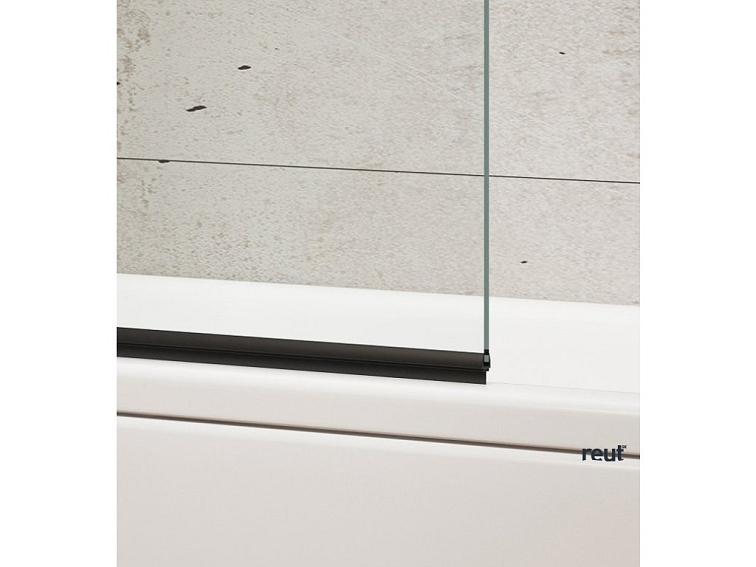 Aqualine WILA vaňová zástena 900x1400 mm, skladacie, čierna, číre sklo AQ5742B