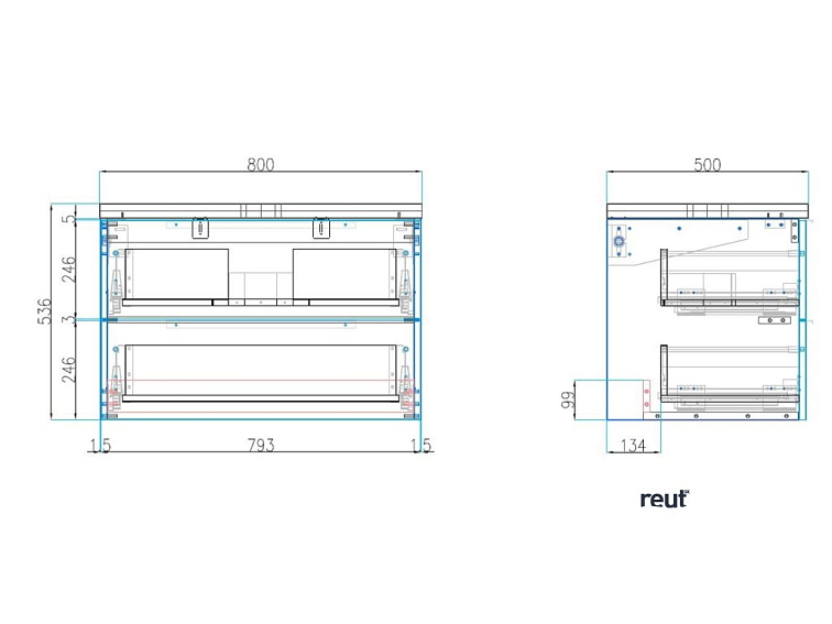 kielle Idolio Skrinka vrátane dosky pod umývadlo 80x54x50 cm, s výrezom, lesklá biela 50024800