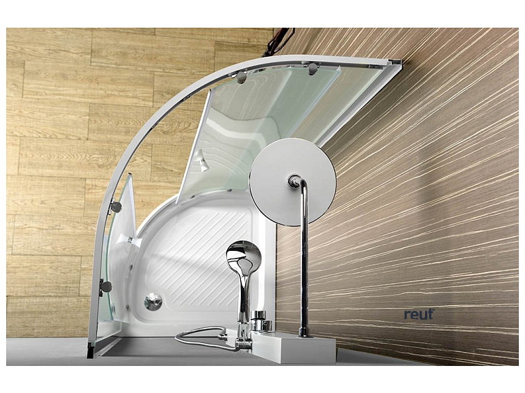 Aqualine ARLEN štvrťkruhová sprchová zástena 900x900mm, sklo Brick BTR900