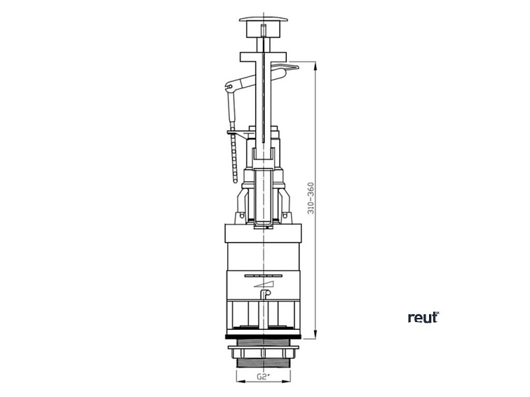 Aqualine Vypúšťací ventil, tlačidlo STOP, chróm OVJC000