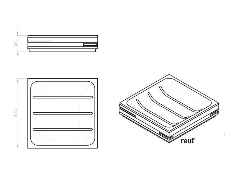Gedy QUADROTTO mydelnička na postavenie, čierna QU1114