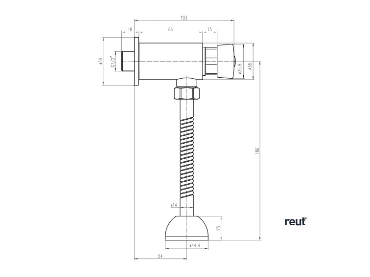 Aqualine Samouzavierací nástenný ventil pre pisoár, chróm ZY12022