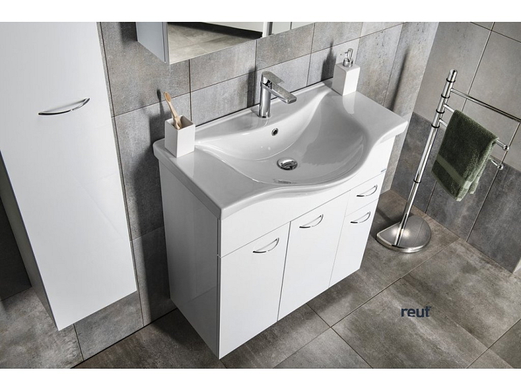 Aqualine KERAMIA FRESH umývadlová skrinka 74,5x74x34,7cm, biela 50082A