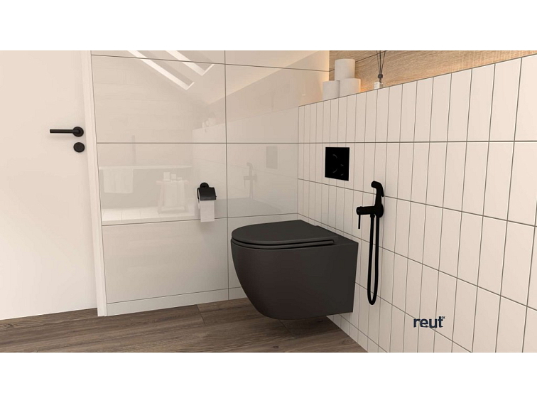 kielle Oudee Set pákovej batérie pod omietku s bidetovou spŕškou, matná čierna 10402204