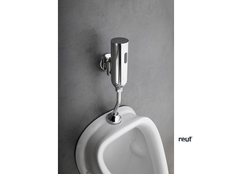 Aqualine Senzorový nástenný ventil pre pisoár, 6V DC (4xAAA), chróm PS833