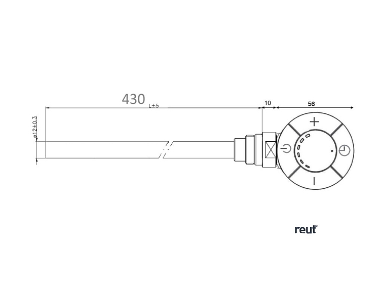 Aqualine LT THERMO Vykurovacia tyč s termostatom, rovný kábel, 400 W, chróm LT67444
