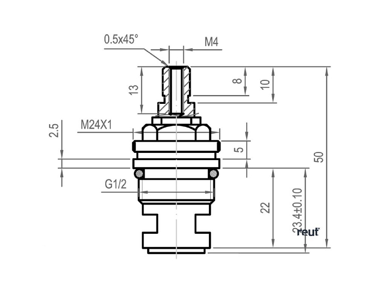 Aqualine Uzatváraci keramický vršok, teplá voda 1109-99