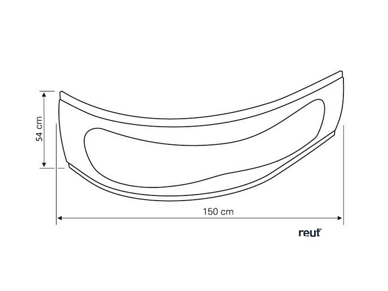 Aqualine CIDLINA 150 čelný panel, výška 54cm vrátane montážnej sady, levý/pravý G3620