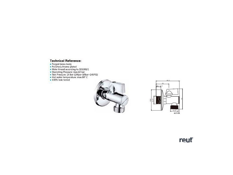 Aqualine Rohový guľový ventil 1/2 "x3/8", s filtrom, pár, chróm 5312